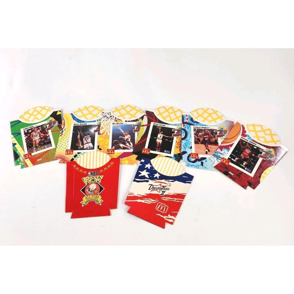 Vtg‎ Lot McDonalds French Fries Fry Boxes NBA Looney Tunes Jordan Bird Barkley